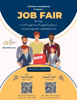 DDI Children\'s Residential Program Job Fair flyer